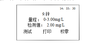 水質(zhì)中重金屬鋅的檢測結(jié)果